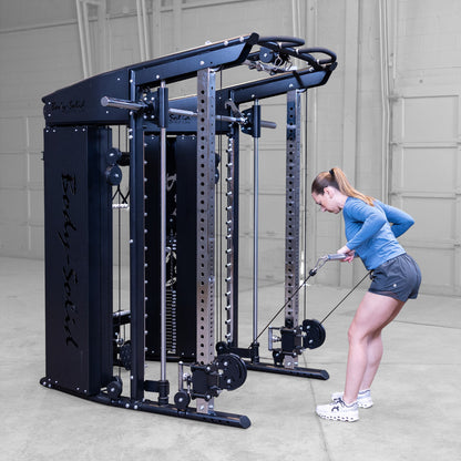 Body-Solid GFSR100 All-in-One Smith Machine / Functional Trainer woman exercising