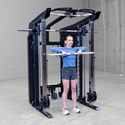 Body-Solid GFSR100 All-in-One Smith Machine / Functional Trainer woman exercising