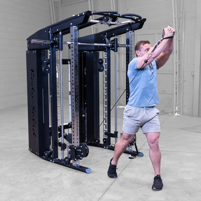 Body-Solid GFSR100 All-in-One Smith Machine / Functional Trainer man exercising