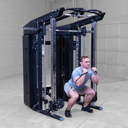 Body-Solid GFSR100 All-in-One Smith Machine / Functional Trainer man exercising