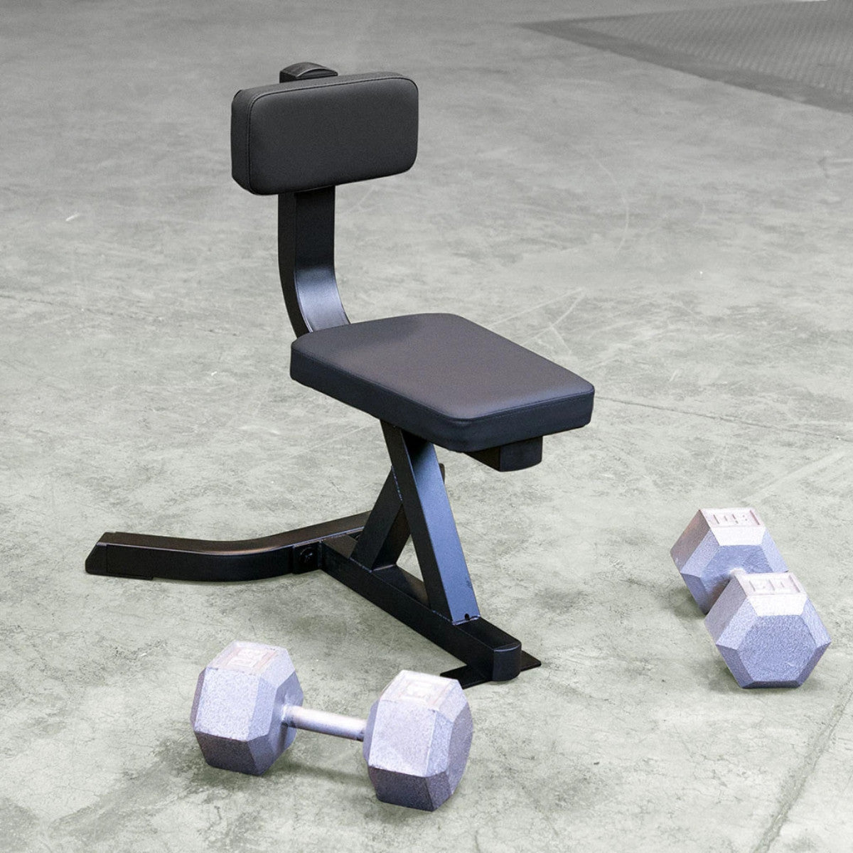 Body-Solid GST20B Utility Stool on polished concrete floor