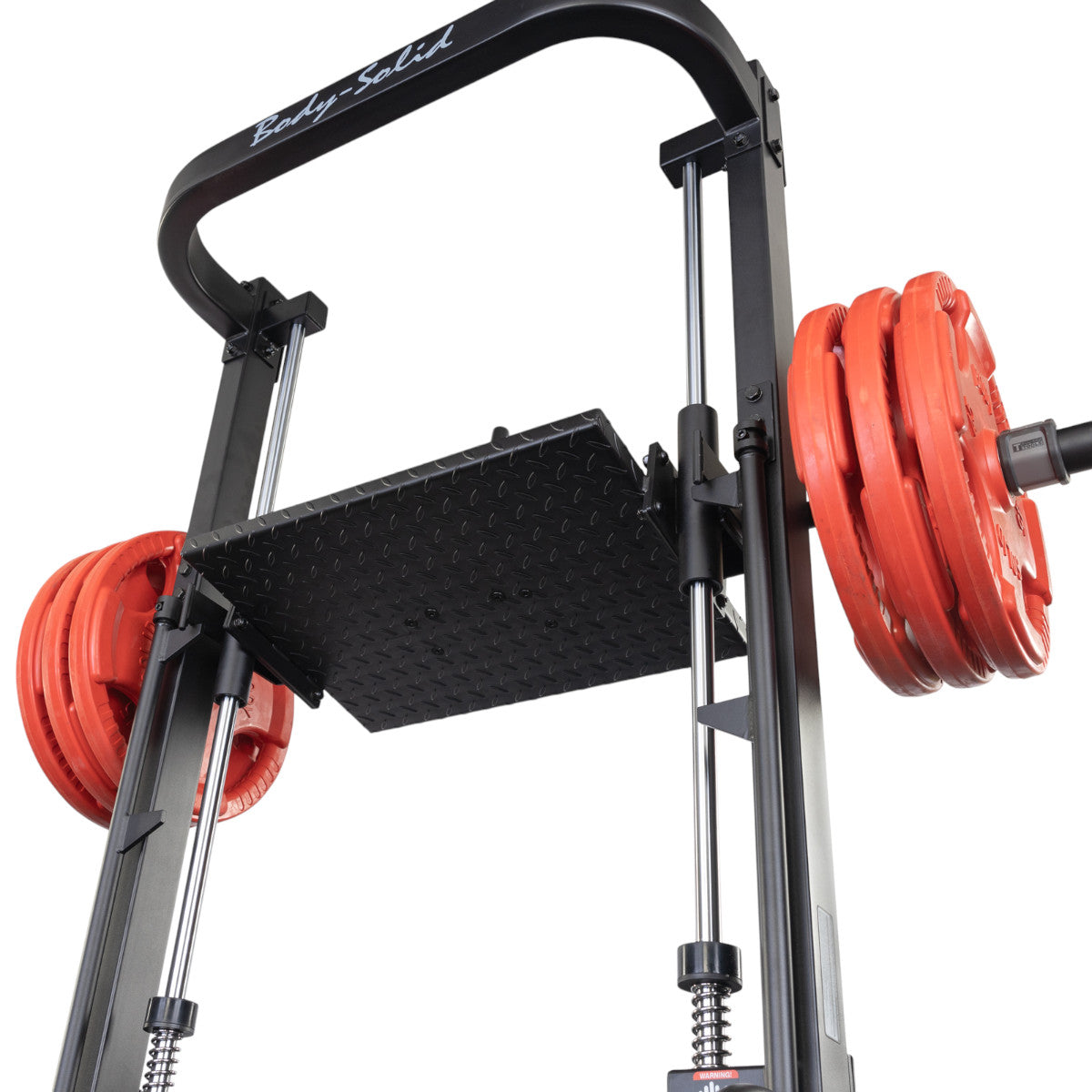 Body-Solid Body-Solid GVLP Vertical Leg Press with Olympic plates on white background