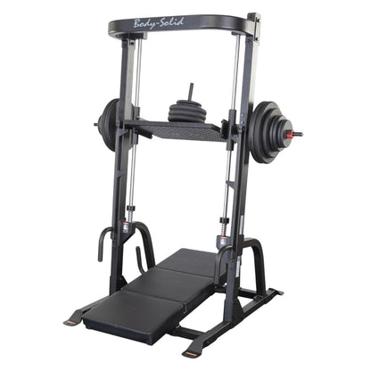 Body-Solid Body-Solid GVLP Vertical Leg Press with regular plates on white background