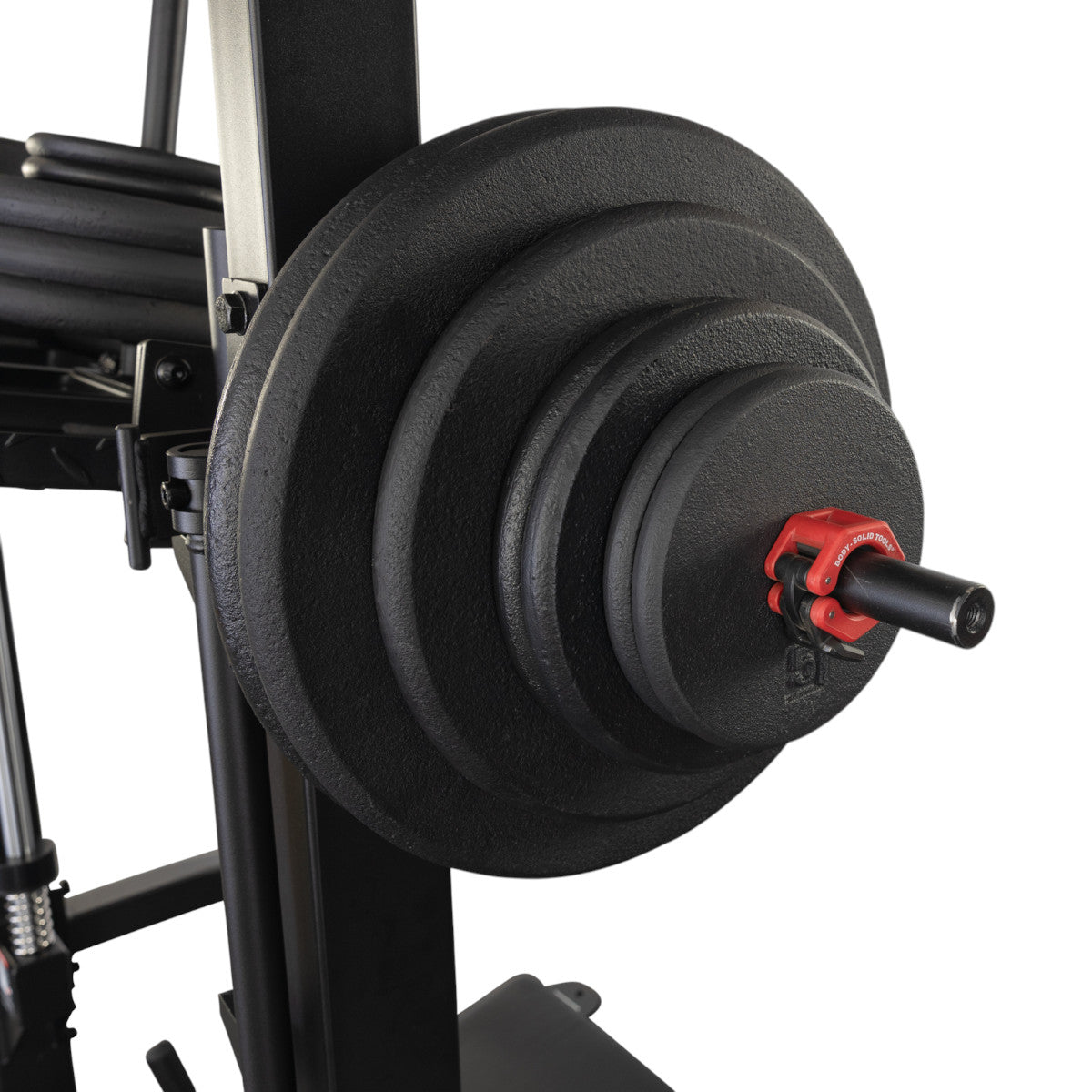 Body-Solid Body-Solid GVLP Vertical Leg Press with regular plates on white background