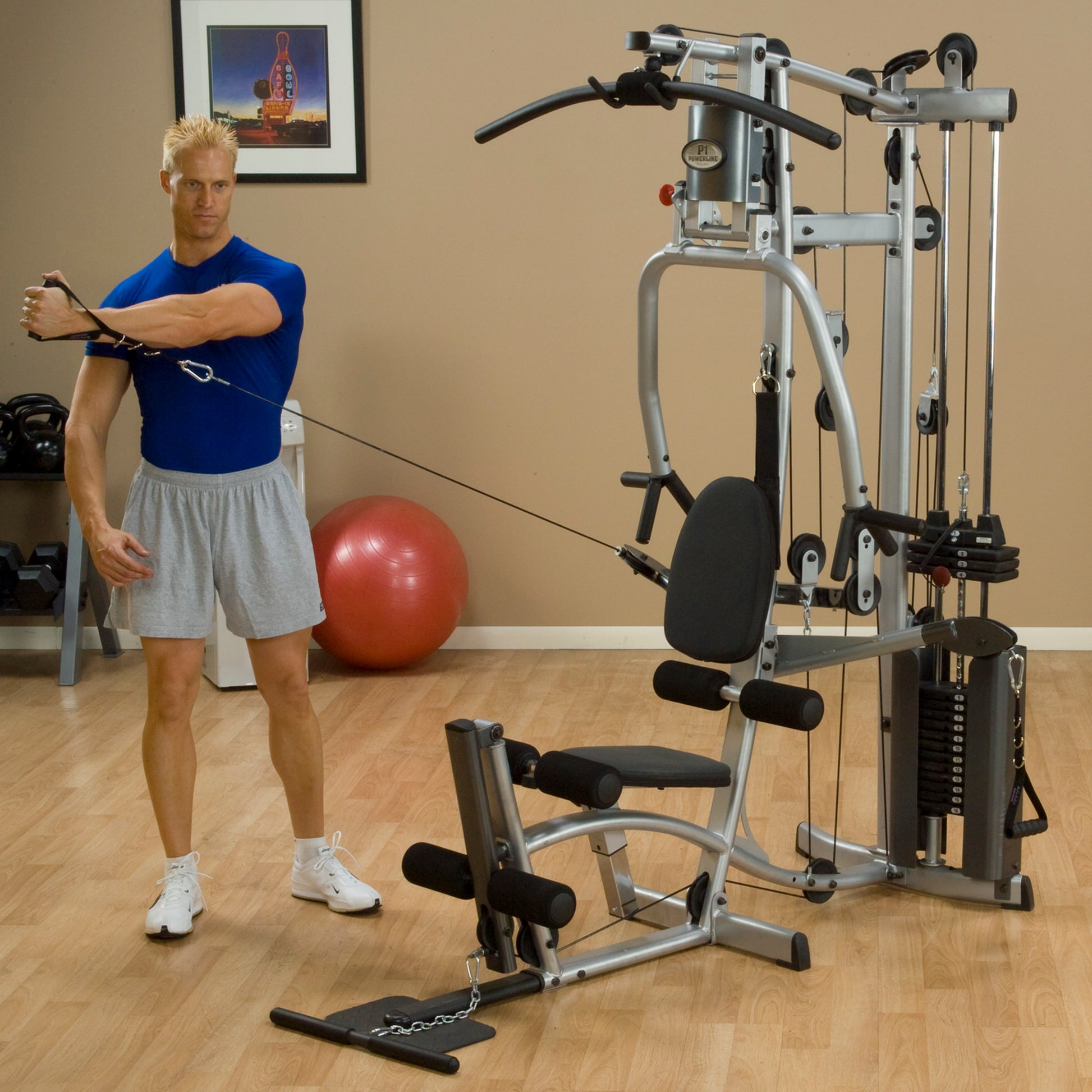 Body-Solid Powerline P2X Multi-Station Home Gym with Functional Training Arms exercise