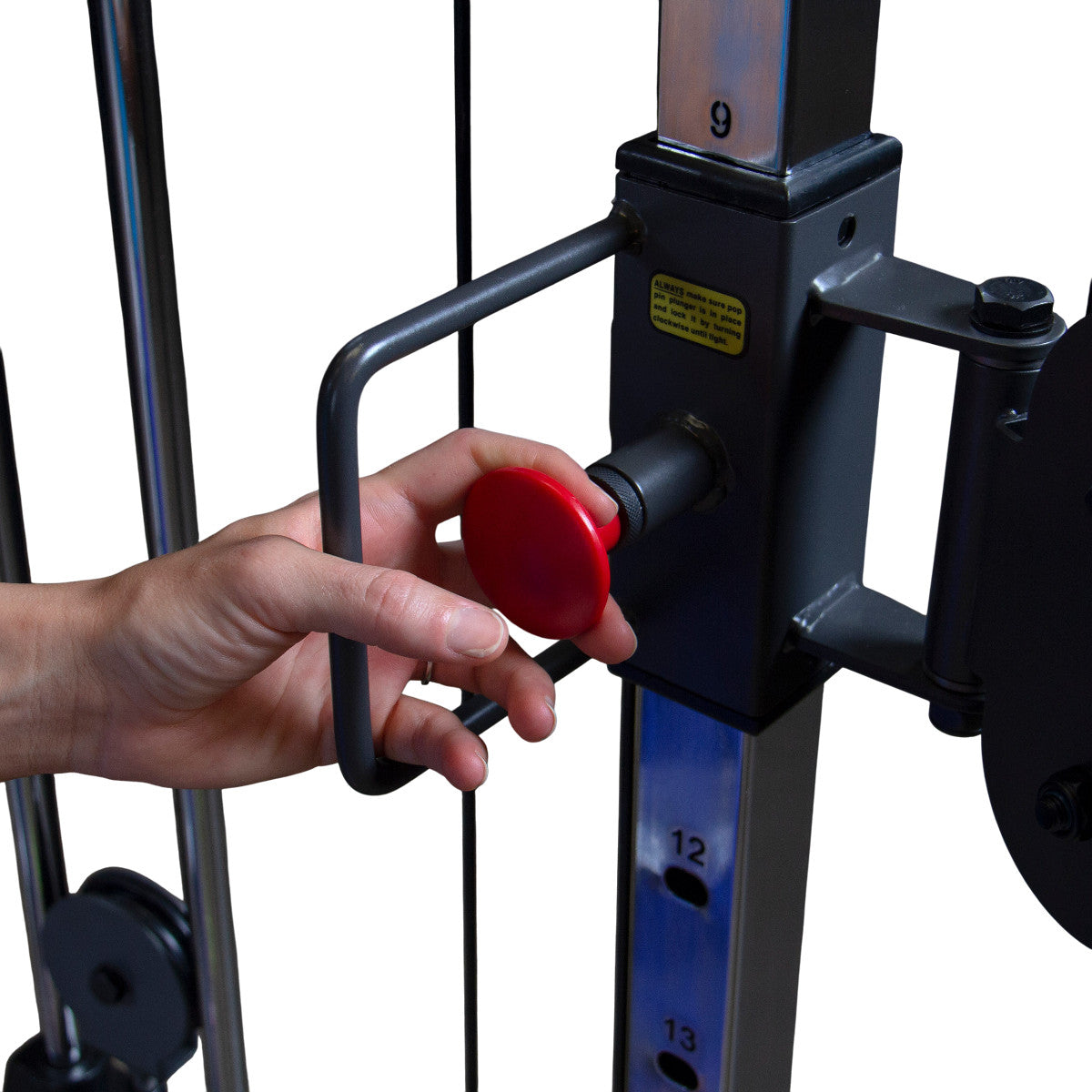 Body-Solid Powerline PFT100 Dual Stack Functional Trainer closeup adjustment
