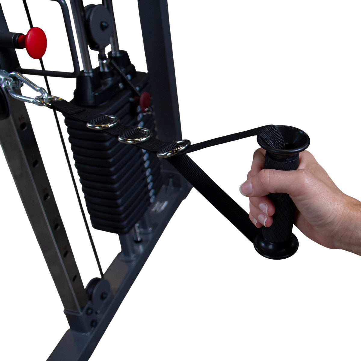 Body-Solid Powerline PFT100 Dual Stack Functional Trainer closeup cable handle