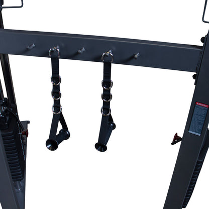 Body-Solid Powerline PFT100 Dual Stack Functional Trainer accessory bar storage
