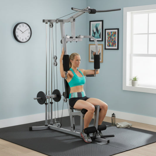 Body-Solid Powerline PHG1000X Plate Load Multi-Station Gym in home