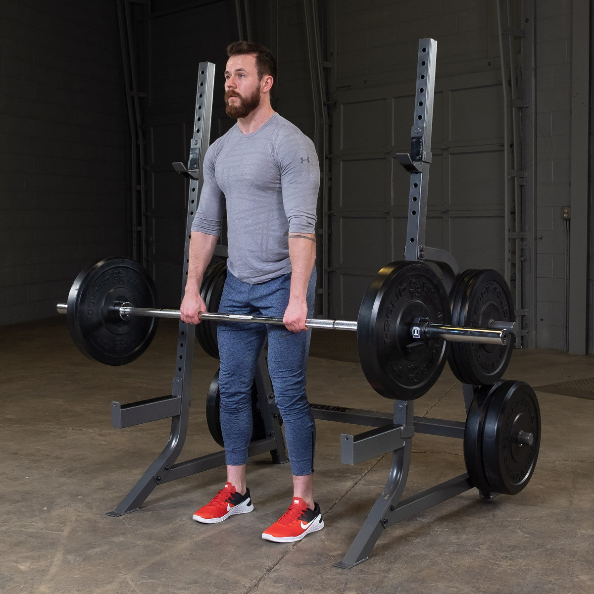 Body-Solid Powerline PMP150 Multi Press Rack man exercising