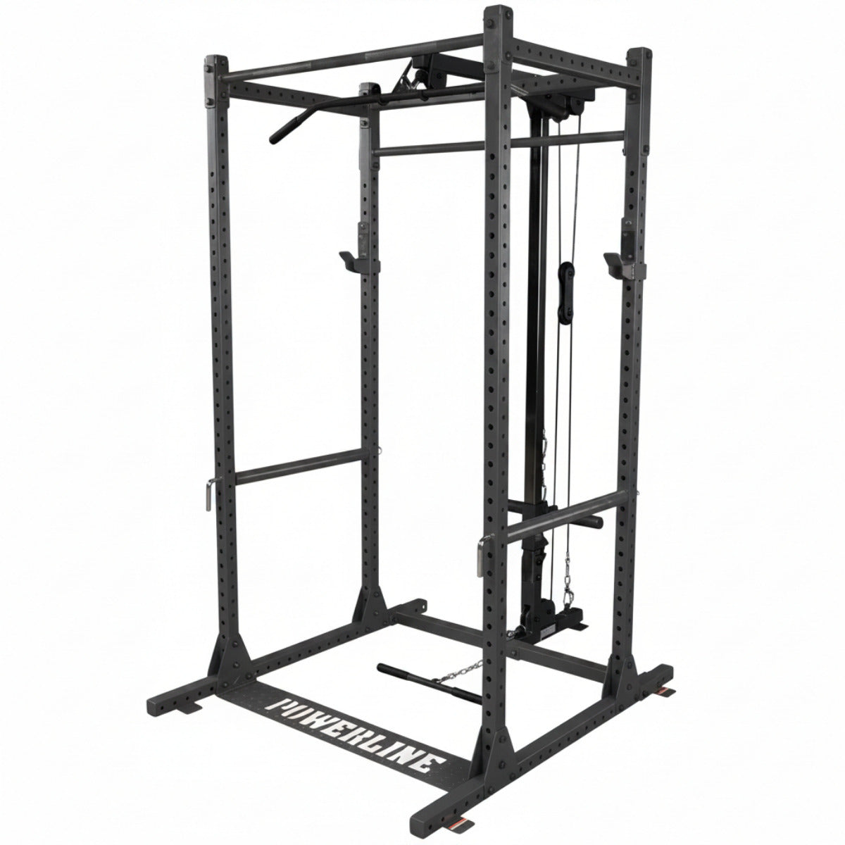 Body-Solid Powerline PPR1000 Power Rack with PLA1000 Lat Attachment on white background