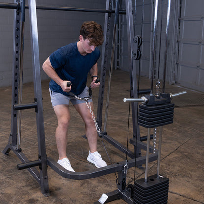 Body-Solid Powerline PSM200P4 Smith Machine Package man exercising