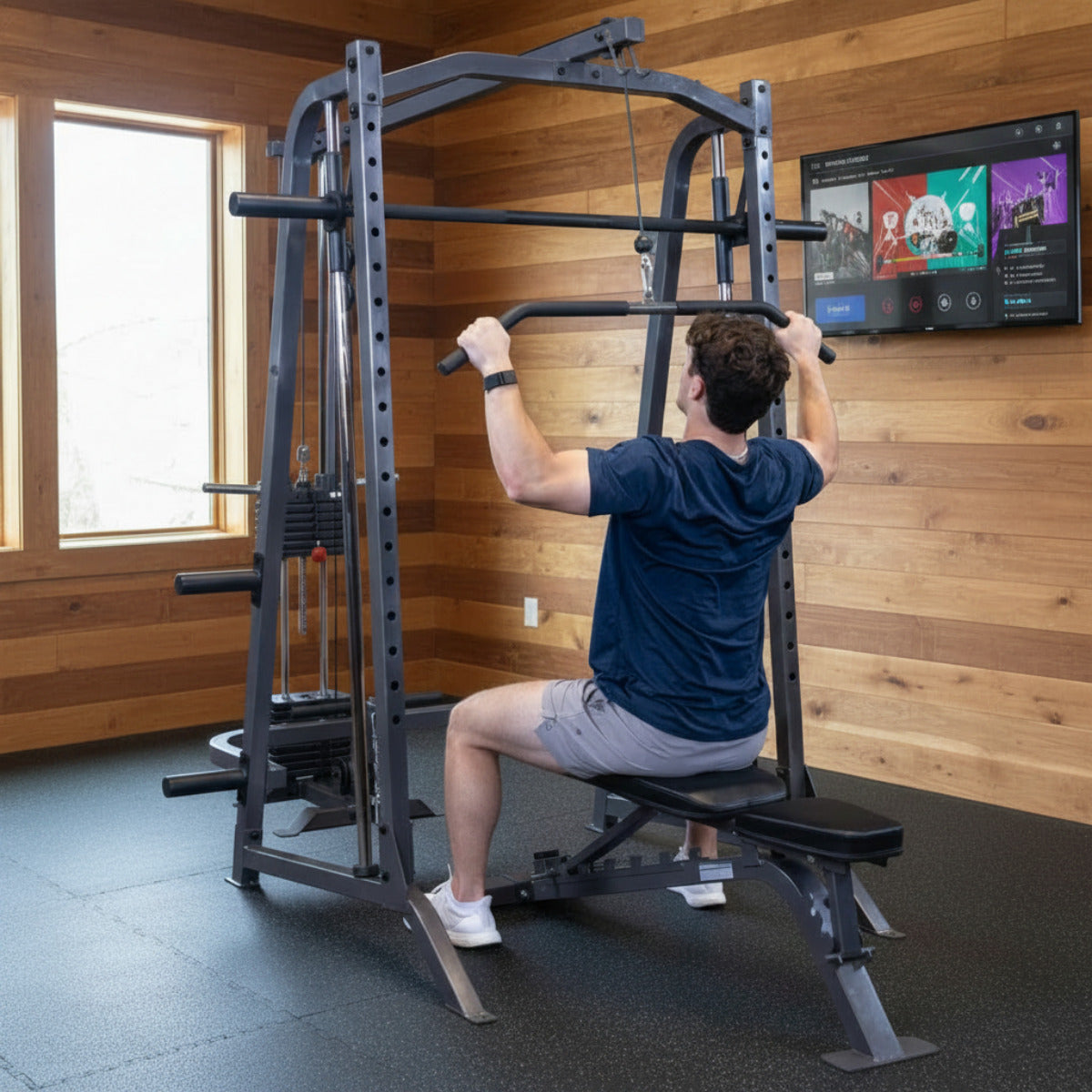 Body-Solid Powerline PSM200P4 Smith Machine Package in gym