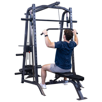 Body-Solid Powerline PSM200P4 Smith Machine Package on white background