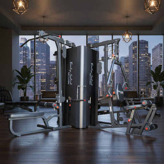 Body-Solid Pro ClubLine S1000 Four-Stack Gym in luxurious corporate gym