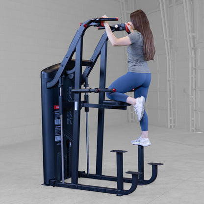 Body-Solid S2ACDX/2 Pro ClubLine Series 2 Weight Assisted Chin & Dip Machine woman exercising