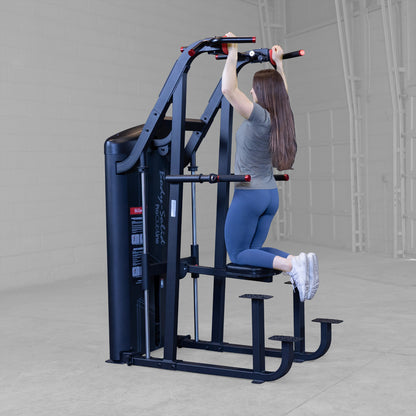Body-Solid S2ACDX/2 Pro ClubLine Series 2 Weight Assisted Chin & Dip Machine woman exercising