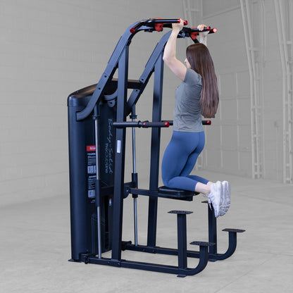 Body-Solid S2ACDX/2 Pro ClubLine Series 2 Weight Assisted Chin & Dip Machine woman exercising