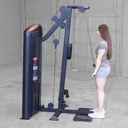 Body-Solid S2BTPX Pro ClubLine Series 2 Dual Bicep & Triceps Machine in gym with woman exercising