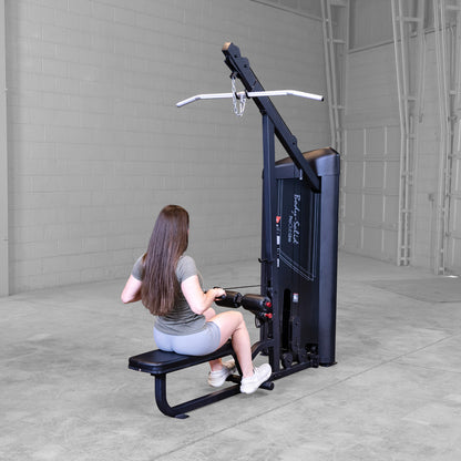Body-Solid S2LATX Pro ClubLine Series 2 Dual Lat & Seated Row Machine with woman exercising
