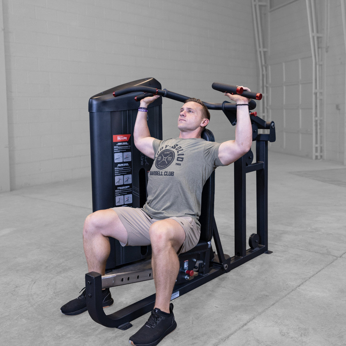 Body-Solid S2MPX Pro ClubLine Series 2 Flat, Incline, & Shoulder Press Machine man working out