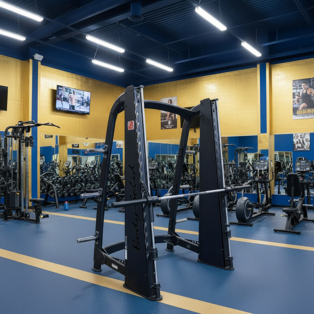Body-Solid Pro ClubLine SCB1000B Counter Balanced Smith Machine in college gym