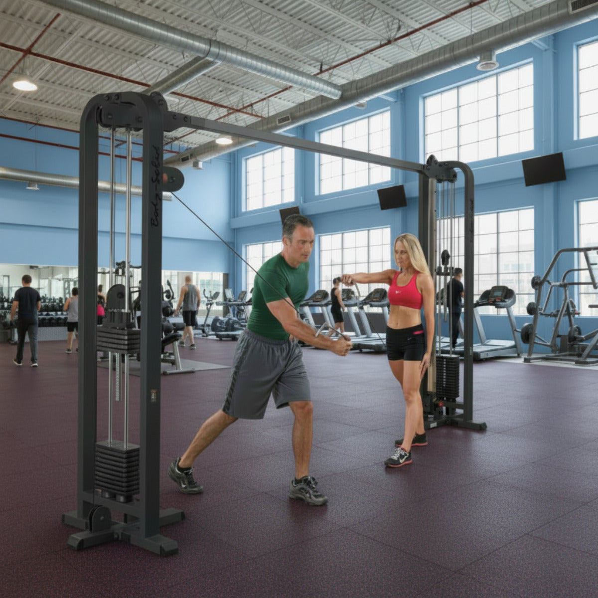 Body-Solid Pro ClubLine SCC1200B Cable Crossover in gym exercise