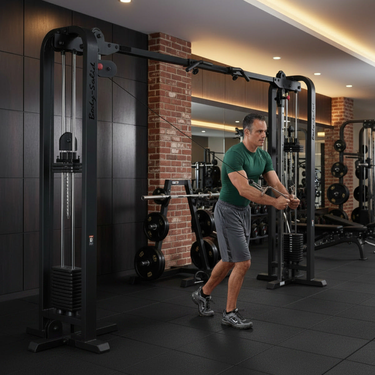 Body-Solid Pro ClubLine SCC1200B Cable Crossover in gym exercise