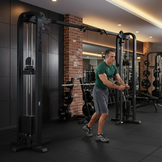 Body-Solid Pro ClubLine SCC1200B Cable Crossover in gym exercise