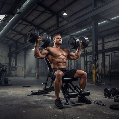 Body-Builder working out on a Body-Solid SFID425 Pro ClubLine Flat Incline Decline Bench
