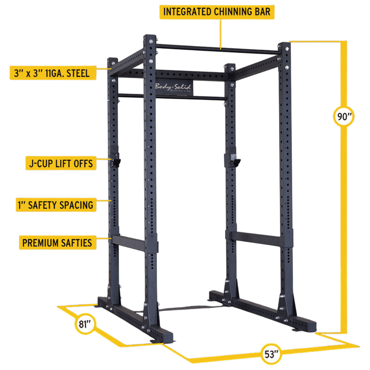 Body-Solid SPR1000 Commercial Power Rack Specs