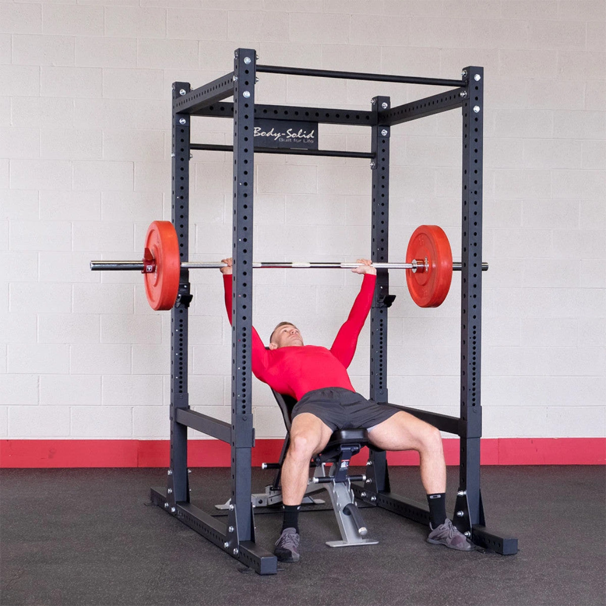 Body-Solid SPR1000 Commercial Power Rack man exercising