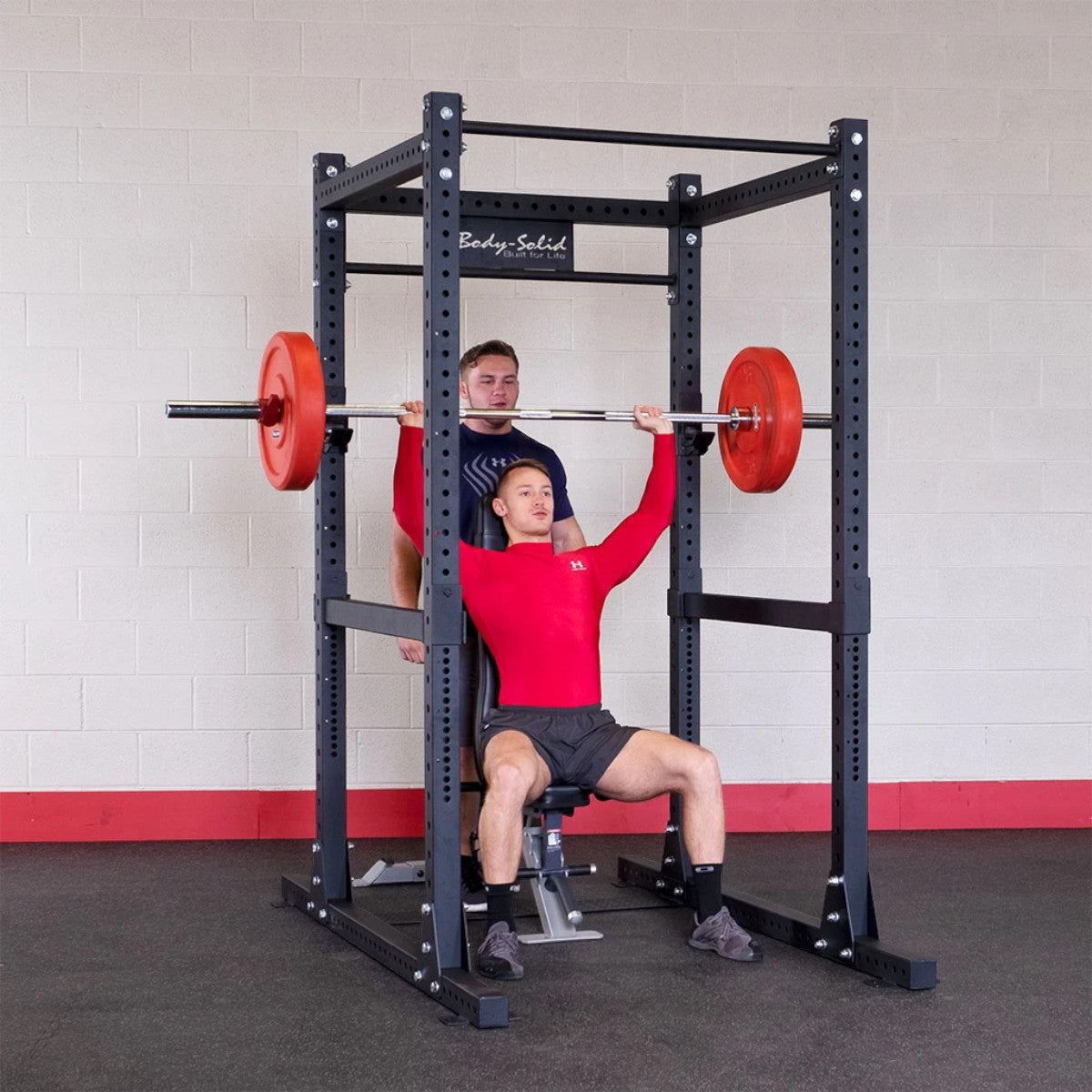 Body-Solid SPR1000 Commercial Power Rack man exercising