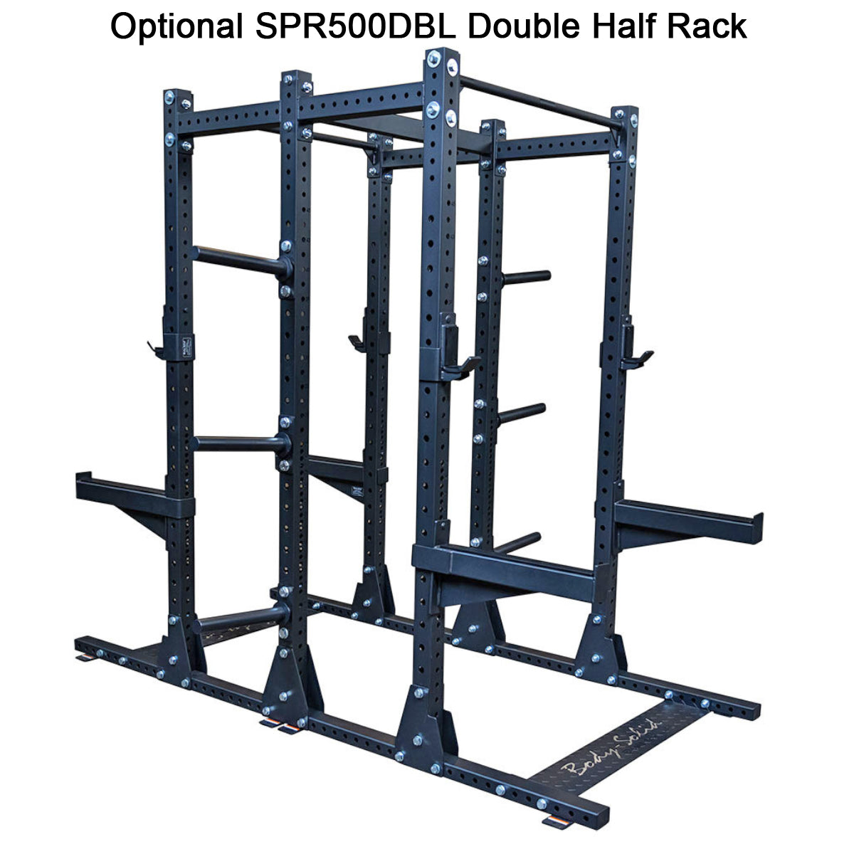 Body-Solid Pro ClubLine SPR500DBL Commercial Double Half Rack on white background