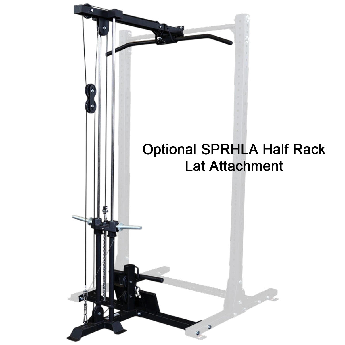 Body-Solid Pro ClubLine SPR500 Commercial Half Rack Lat attachment on white background