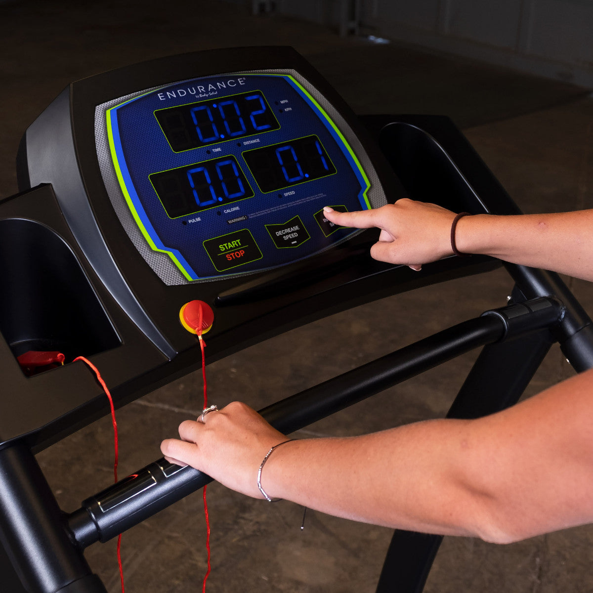 Body-Solid Endurance T50 Walking Treadmill console