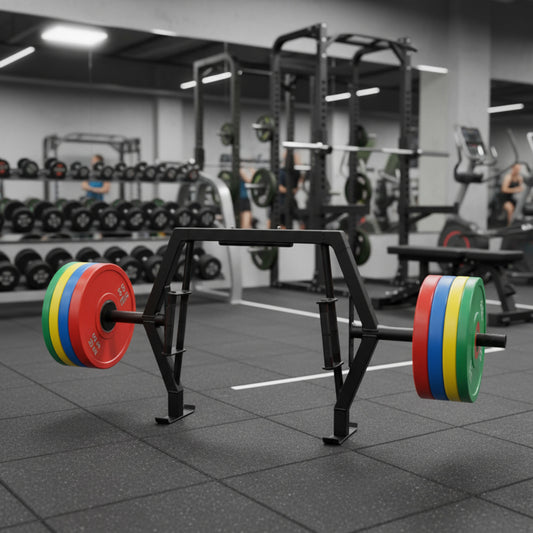 Intek Strength Modular Functional Trap Bar w/Pad & Weeble Jacks in gym