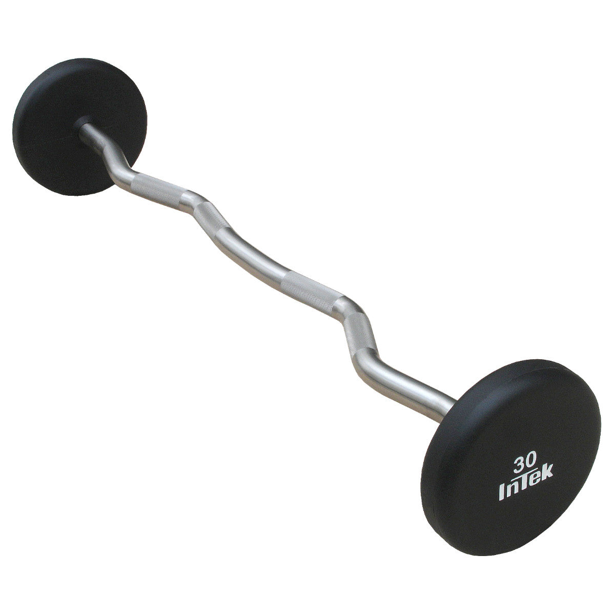 Intek Strength Armor Series Solid Urethane Curl Bar on white background