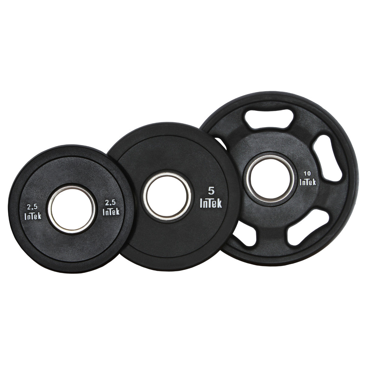 Intek Strength Armor Series Urethane Olympic Plates on white background