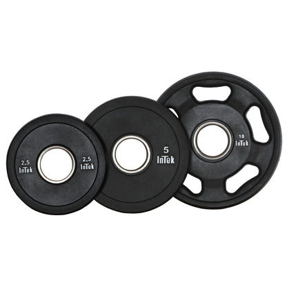 Intek Strength Armor Series Urethane Olympic Plates on white background