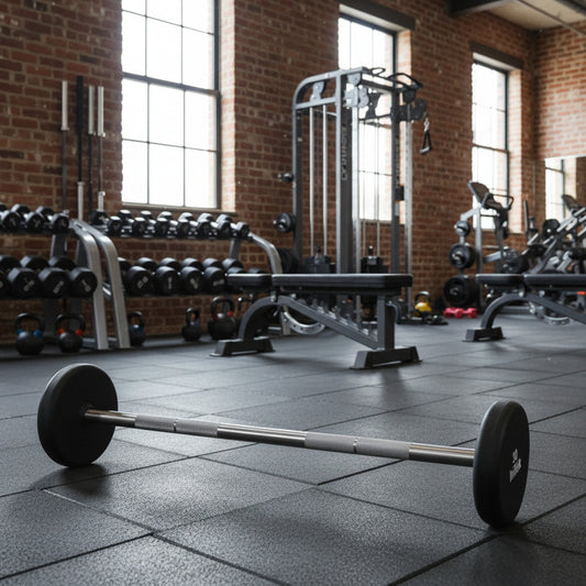 Intek Strength Armor Series Solid Urethane Straight Bar in gym