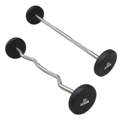 Intek Strength Armor Series Solid Urethane Barbells on white background
