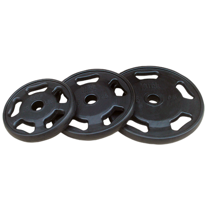 Intek Strength RRO Champion Series Rubber Olympic Plates in gym