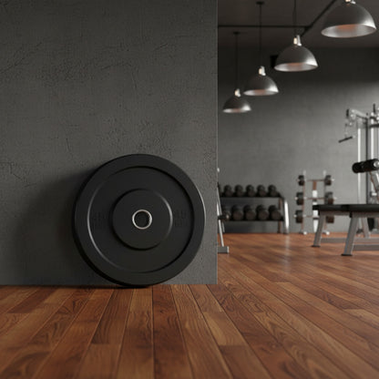Intek Strength Champion Series RBB Rubber Bumper Plates in gym