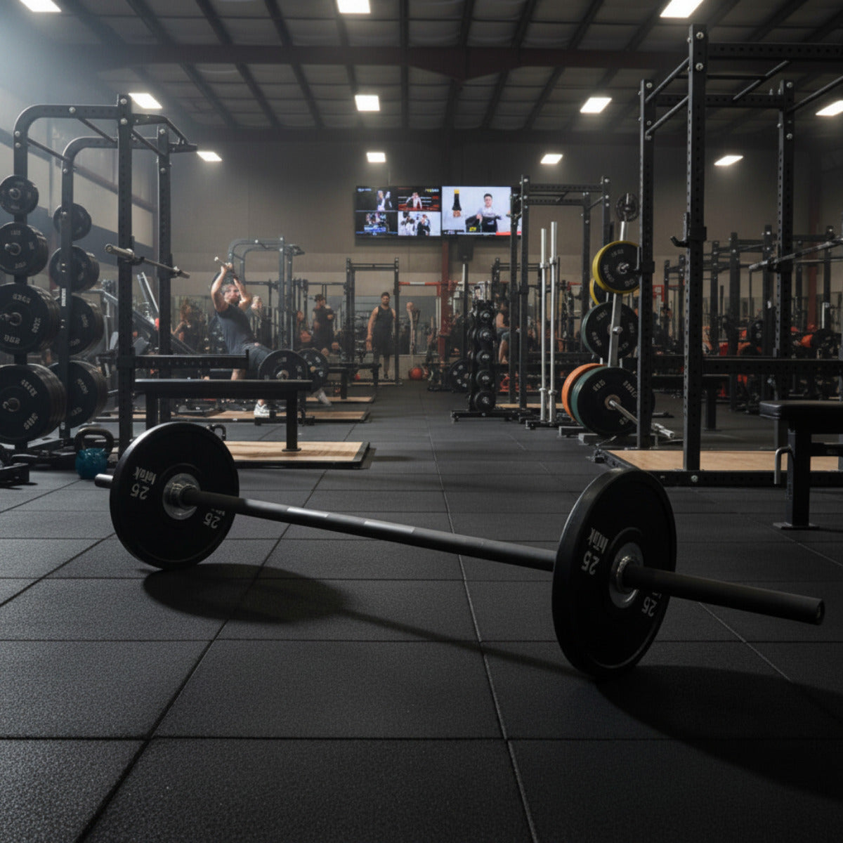 Intek Strength Farm Bar Made in USA in gym