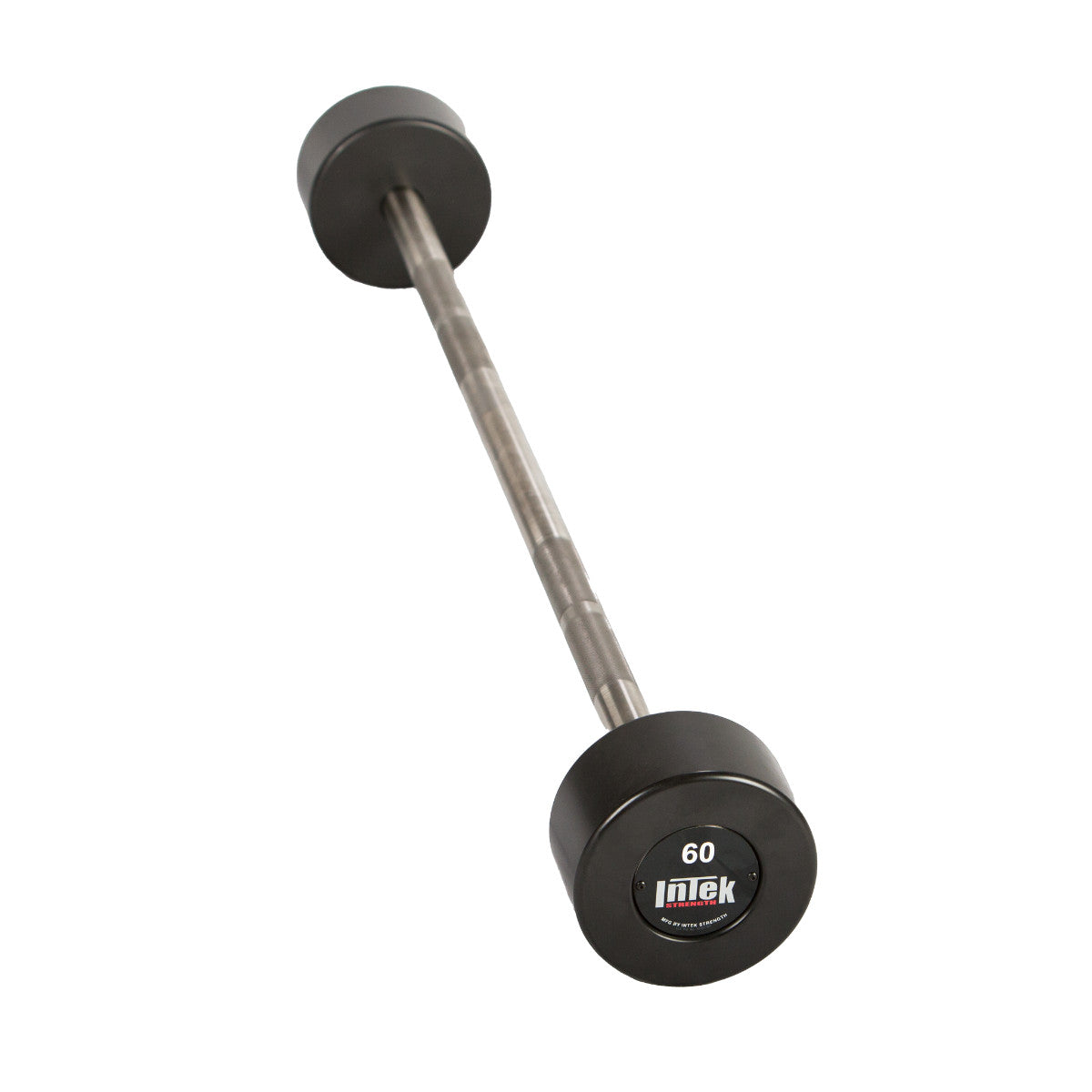 Intek Strength Hybrid Cerakoted Barbell carbon black on white background