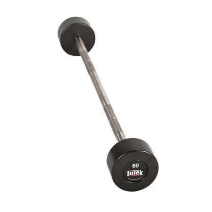 Intek Strength Hybrid Cerakoted Barbell carbon black on white background