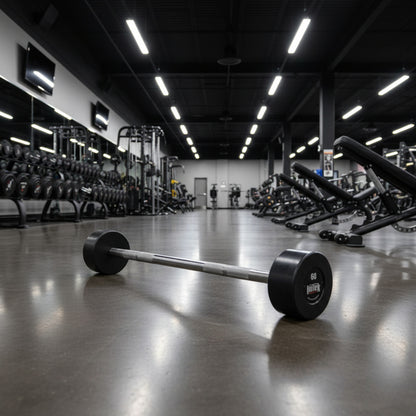 Intek Strength Hybrid Cerakoted Barbell carbon black in gym