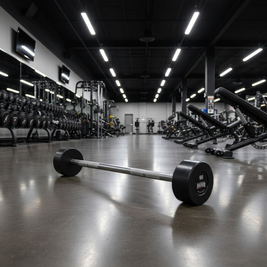 Intek Strength Hybrid Cerakoted Barbell carbon black in gym