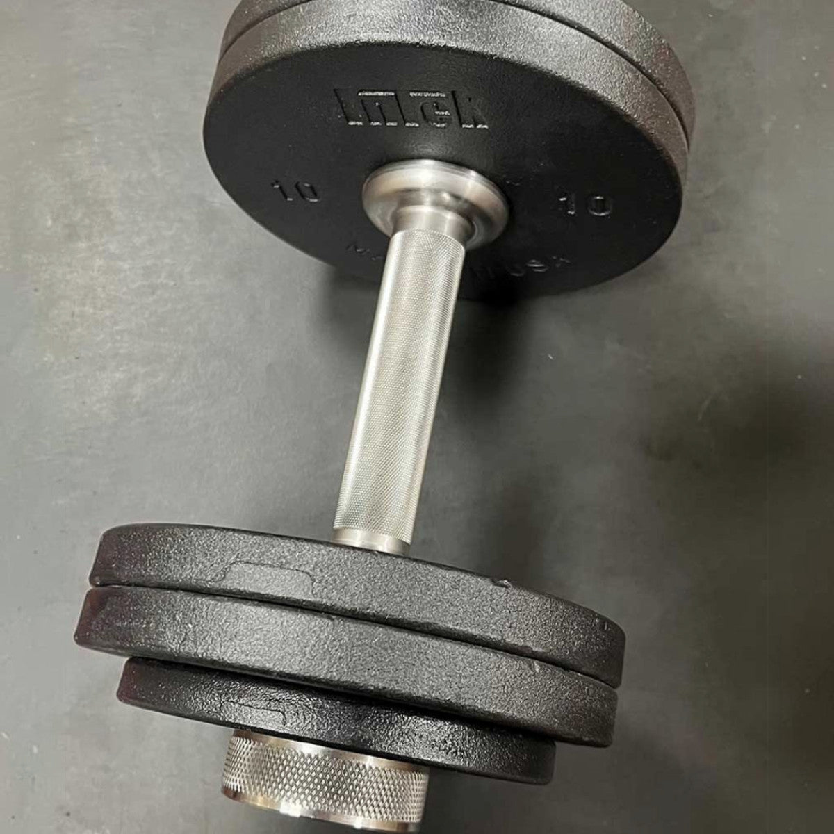 Intek Strength Kräft Steel Loadable Dumbbell Handle - 10 lb. on white background.